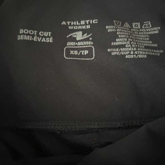Athletic Works Dri Mode Women’s High Waist Boot Cut Yoga Pant Sz XS Black - Picture 4 of 6